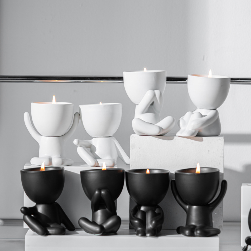 Vegetable ceramic candlestick aromatherapy sitting posture small people home decoration home decorations home decorations